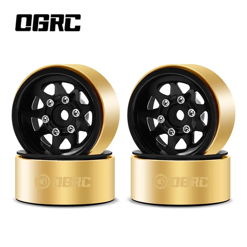 OGRC 1.0 Wheel Rims with Brass Rings Deep Dish Wheel Rim for 1/18 TRX4M 1/24 SCX24 C10 JLU Deadbolt Gladiator Bronco Crawler Car