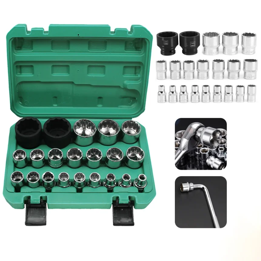 

21pcs Inner Hexagon Set Portable Ratchet Tool Plum Socket Plum Twelve Angle Short Arm Car Repair Tools