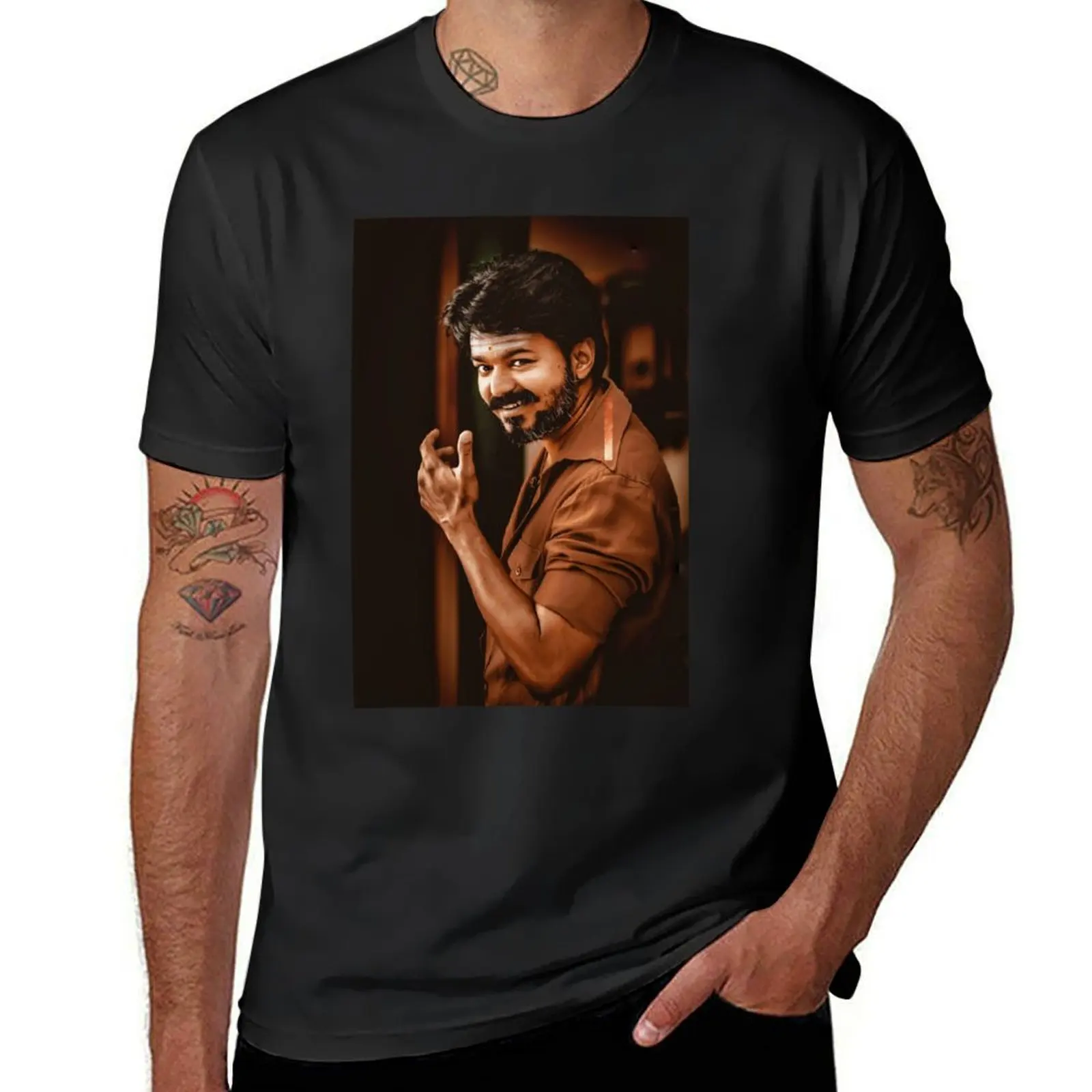 

mersal vijay T-Shirt tops hippie clothes plus size tops oversizeds T-shirts for men cotton