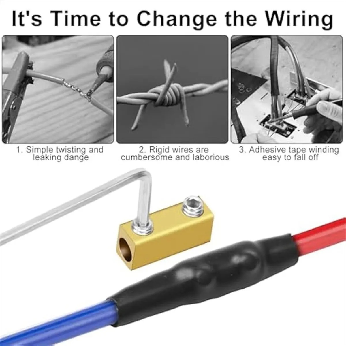 ABJS 20PCS 20Amp Wire Connector Nut Kit,10AWG Gauge Docking Connector,Splicing Quick Wiring Terminal, with Heat Shrink Tubing