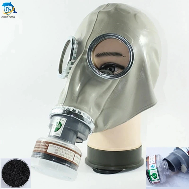 2 in 1 chemical gas mask respirator classic style rubber material full face protection industrial spray paint respirator