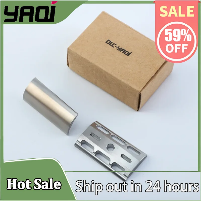 YAQI SLOPE 316 Stainless Steel Slant Safety Razor Head with 0.9mm Blade Gap - Precision Shaving Tool for Barber Grade (41g)