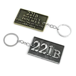 Classic Retro Keychain 221B Apartment Keychains for Men Trendy Car Key Pendant Movie Peripherals Schoolbag Pendant