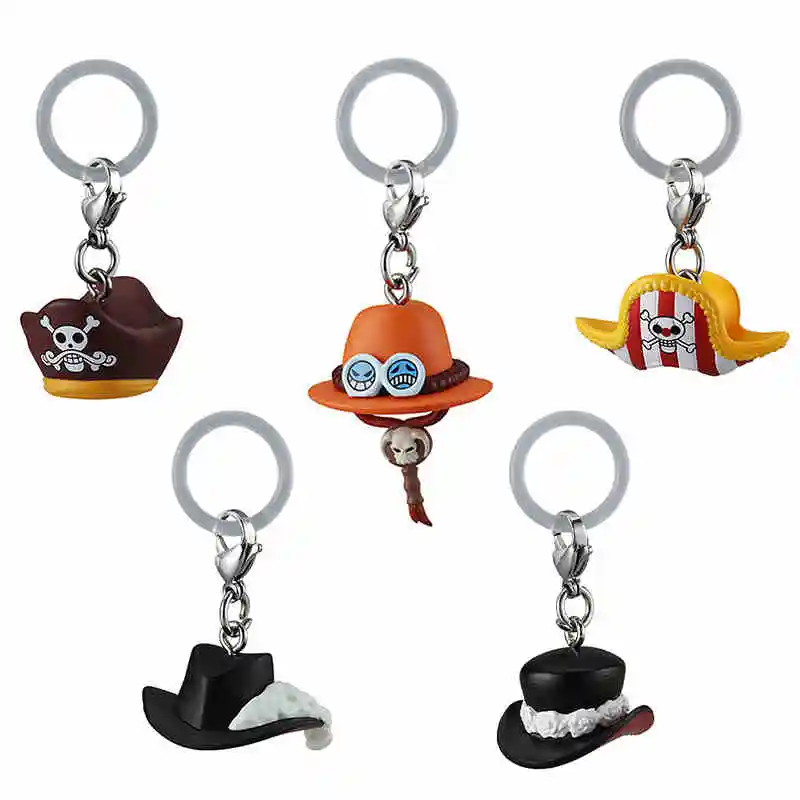 5Pcs/set Genuine Bandai One Piece Character Hat Style Mark Pendant 2 Twisted Egg Portgas D Ace Eagle Eye Charm Pendant