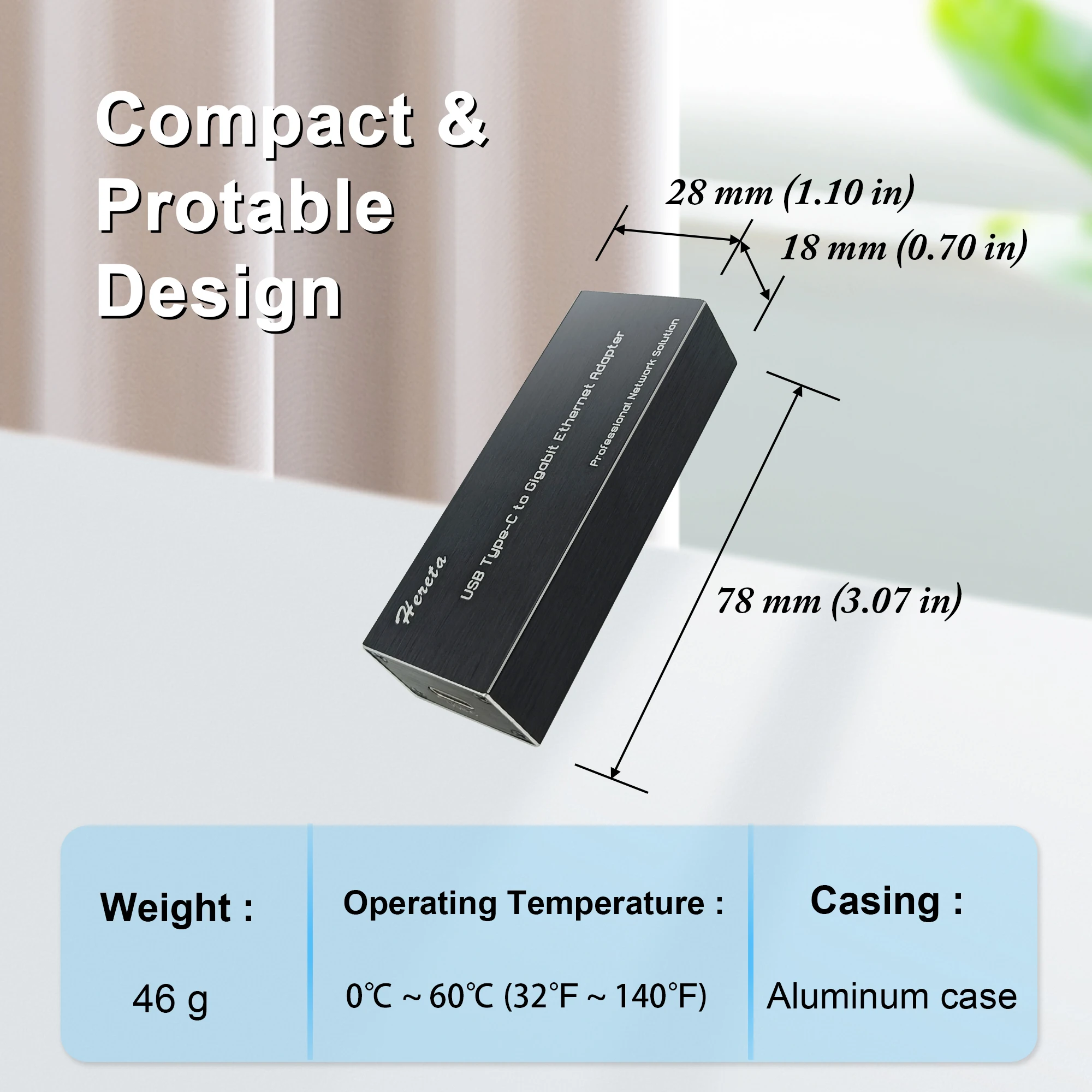 

USB 3.0 Type-C to RJ45 Network Adapter Gigabit Ethernet Network Card 10/100/1000 Mbps Portable External Network Card Adapter