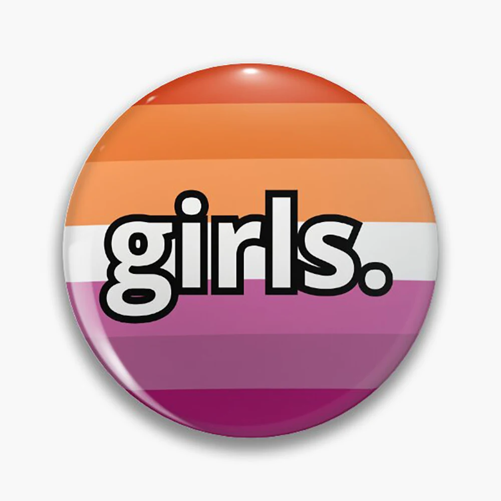 Lesbian LGBT Tinplated Brooches Pride Rainbow Flag Button Pins Lapel Badges for Backpack Hat Clothes Jewelry Gifts 44mm