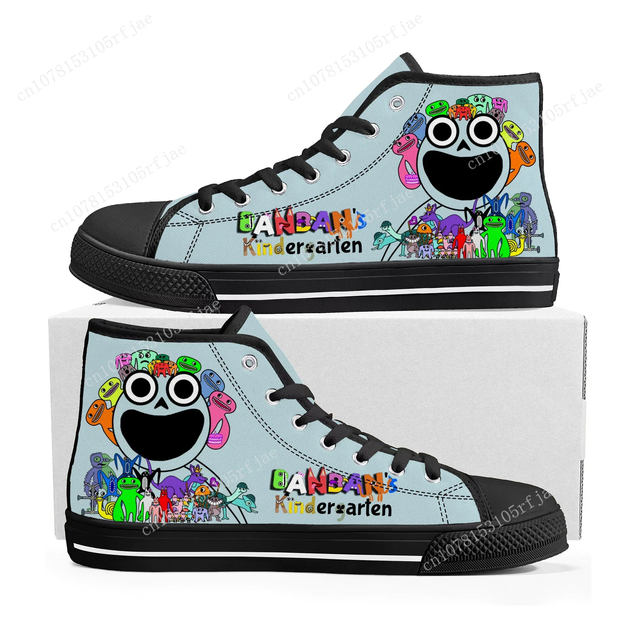 Garten of Banban High Top Sneakers Hot Cartoon Game Mens Womens Teenager High Quality Canvas Sneaker Custom Built Couple Shoes