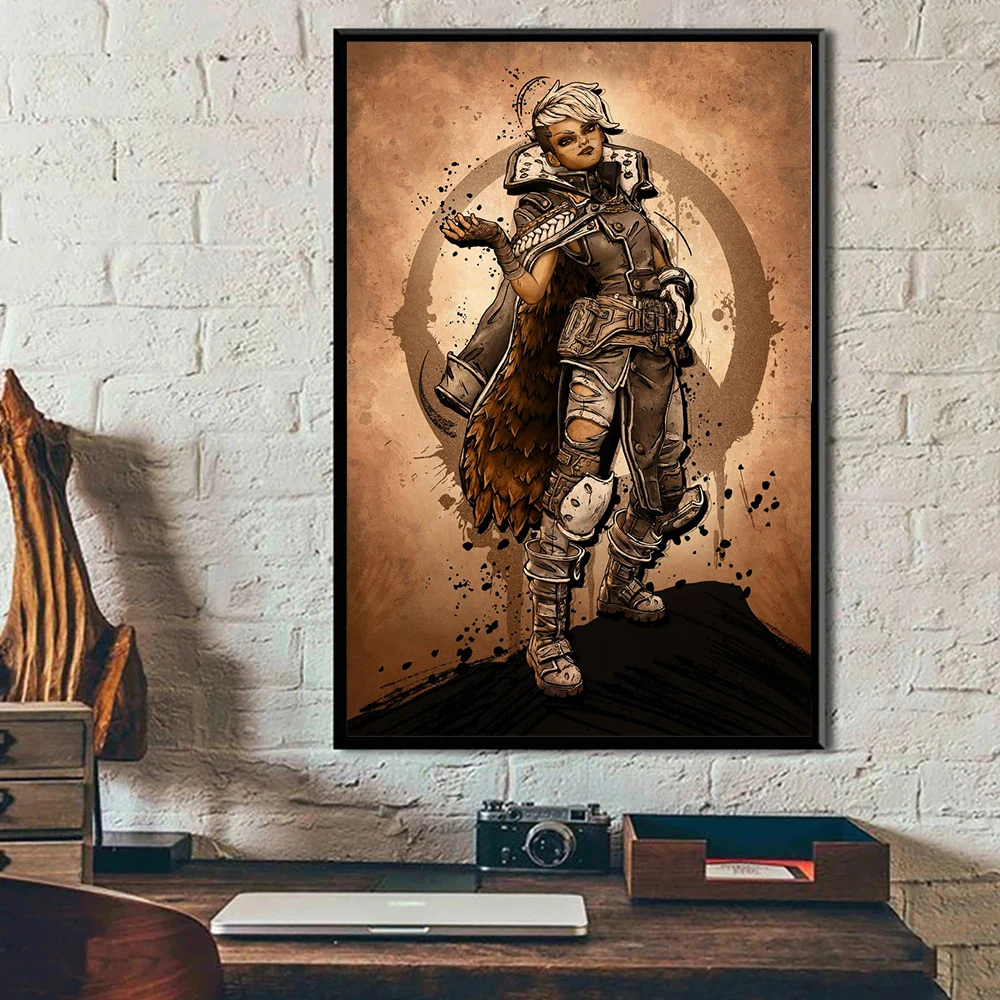 Game Action B-Borderlands Poster Prints Ink Characters Canvas Painting  Modern Wall Art Bedroom Club Bar Game Room Home Decor