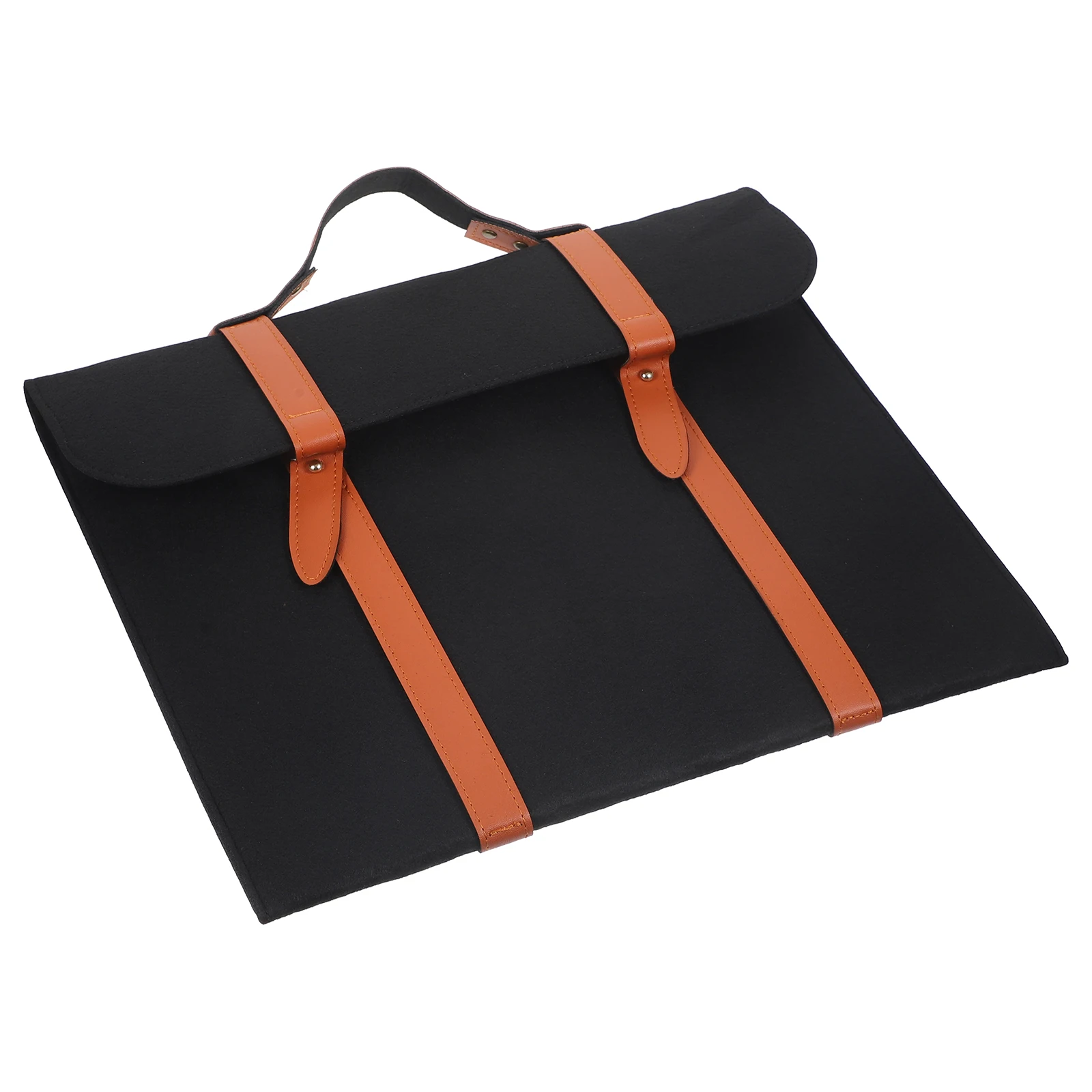 

1pc 14 Inch Laptop Handbag Felt Design Durable Protective Portable Bag For Work Travel School Brown Fits All Outfits Comfortable