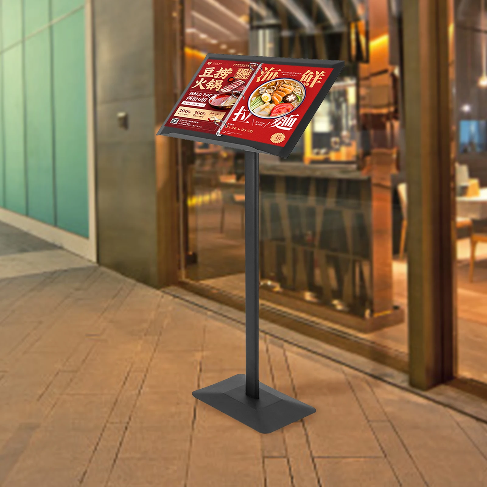 

Adjustable Sign Holder Catalogue Browser Floor Stand Menu Stand Poster Stand Outdoor Indoor Standing Display Black/Silver