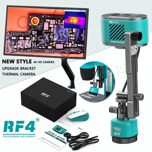 RF4 RF-C39L 듀얼 스펙트럼 열화상 카메라, 현미경 마더보드 PCB 수리 분석 도구, 고정 고리가 있는 4k 카메라