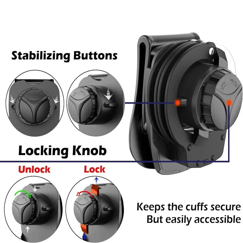 

Hunting Handcuff Box Locking Knobs for Work Belts Law Enforcement Equipment Vest Uniforms Security Equipment