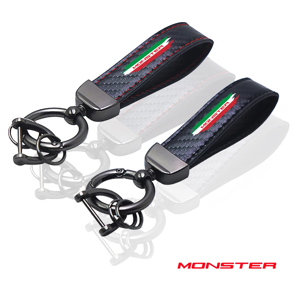 Motorcycle for ducati MONSTER 696  797 821 1100 1200 motorcycle Key chain Rings carbon fiber keychain motorcycle Accessories