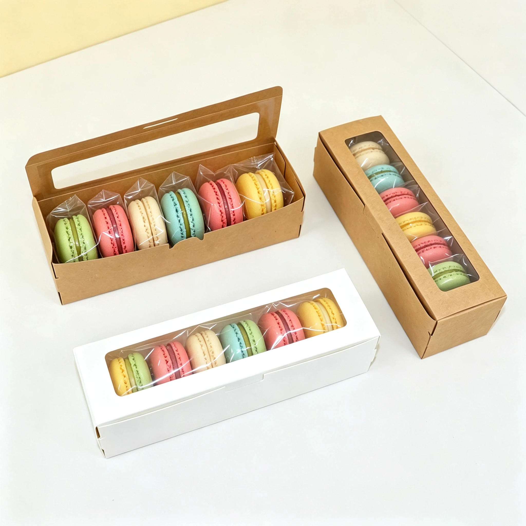 10/20pcs Kraft Paper Gift Boxes with Window