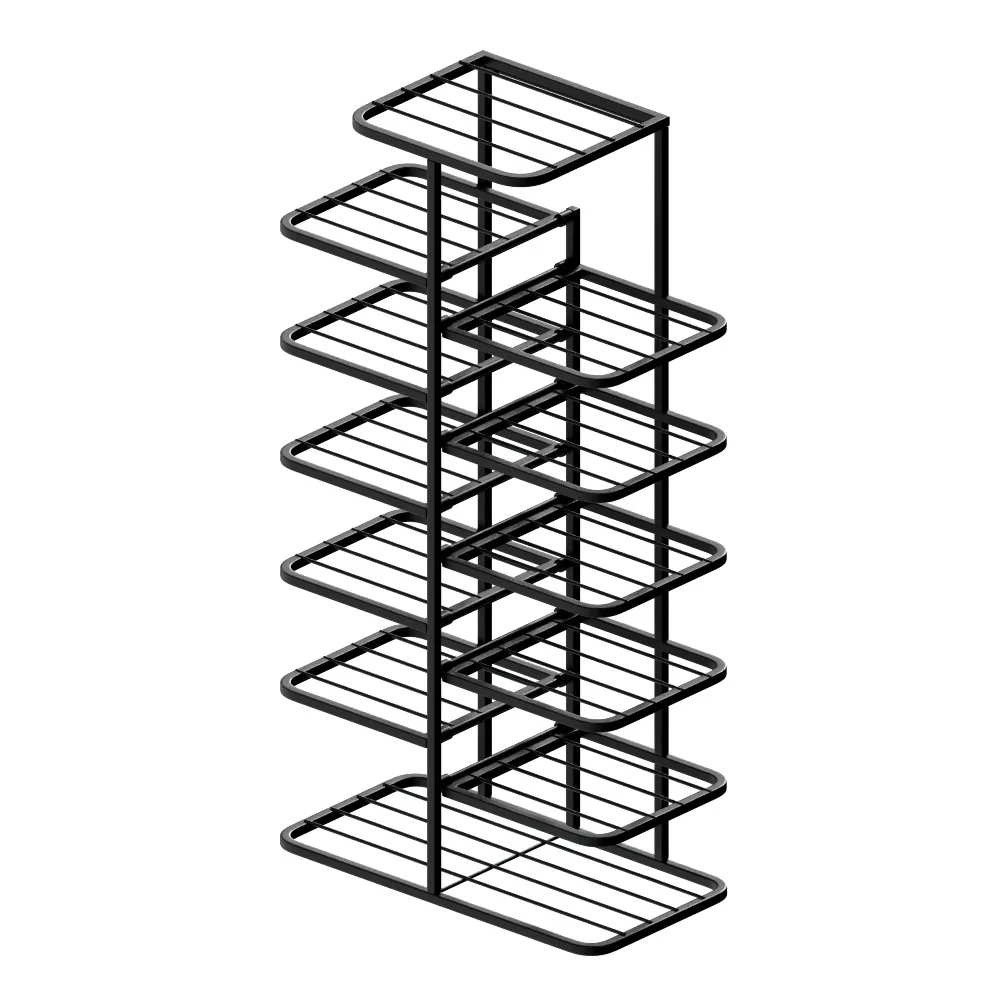 #Household Home Furniture Modern Minimalist Large-Capacity Interlaced Multi-Layer Iron Shoe Rack for Indoor Small Apartments