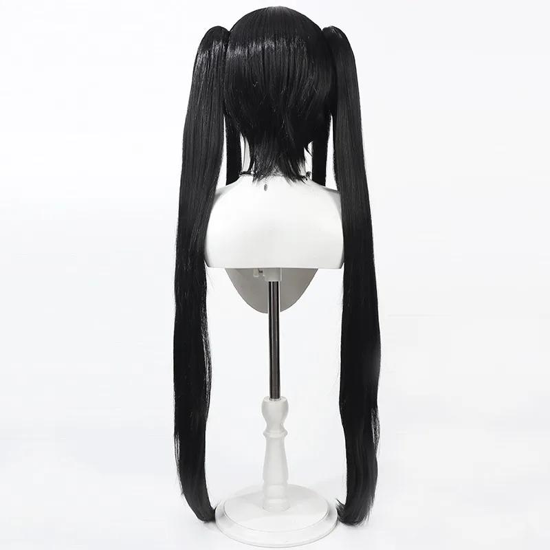شعر مستعار تنكري من Azur Lane Peter Strasser باللون الأسود على شكل ذيل حصان من السيليكون لفروة الرأس هدية الهالوين #4
