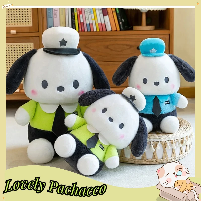 Sanrio pachacco ตุ๊กตาน่ารัก35cm, หมวกการ์ตูนตกแต่งตุ๊กตาหนานุ่มหมอนนอนเนื้อนุ่มสุดๆสำหรับเทศกาลของขวัญวันเกิดของเด็กๆ