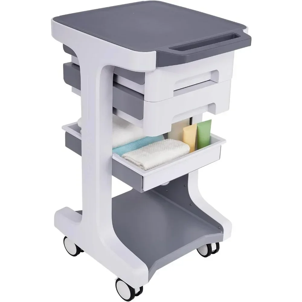 

Utility Cart on Wheels - Trolley Cart 3-Tier 2 Drawers & Utility Desk Cavitation Machine, Salon Supplies,Mobile Storage Cart