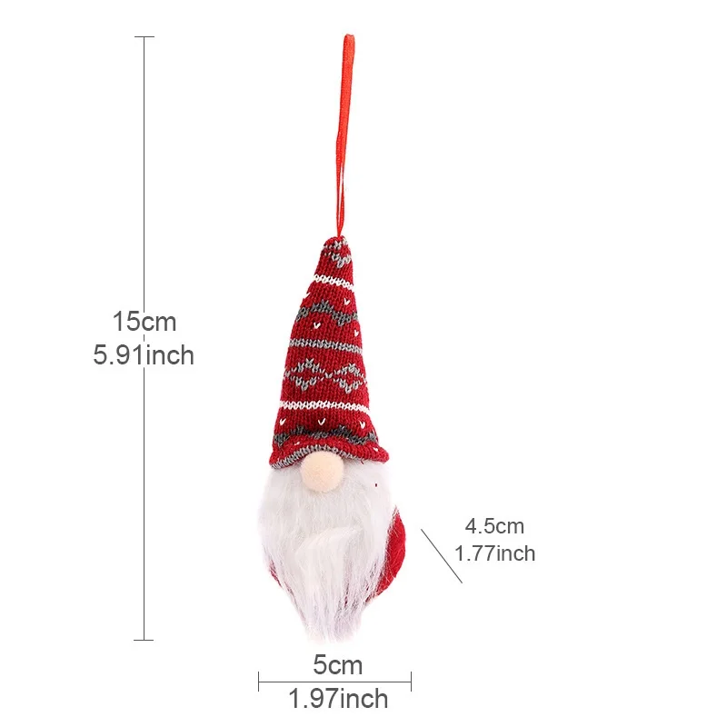 3PCS Christmas Tree Hanging Gnomes Ornaments Set, Handmade Plush Tomte Gnomes Santa Elf Hanging Home Decorations Holiday Decor