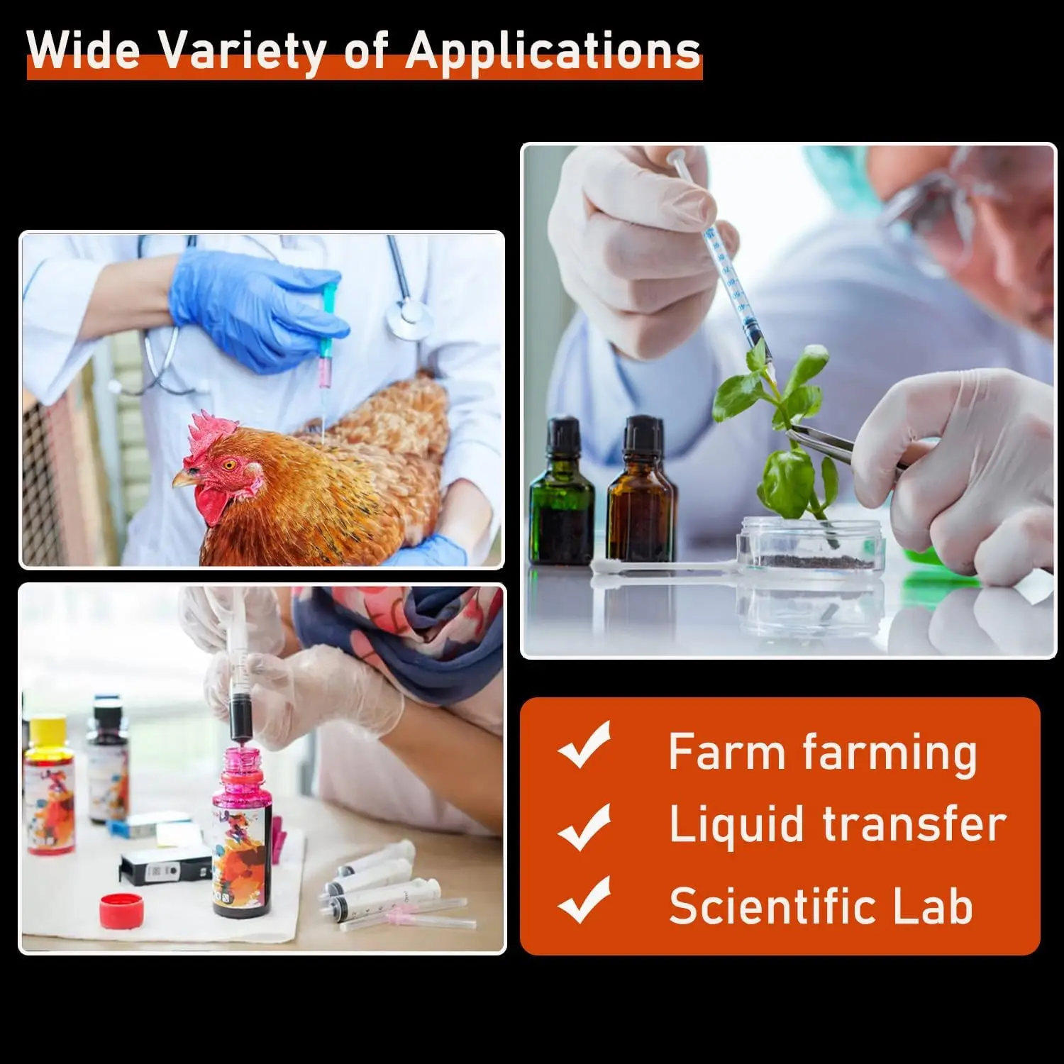 20 عبوة من محاقن قفل Luer للاستعمال مرة واحدة سعة 2 مل مع 23Ga محكمة الغلق بشكل فردي معبأة لخراطيش إعادة تعبئة السوائل لقياس الحيوانات الأليفة