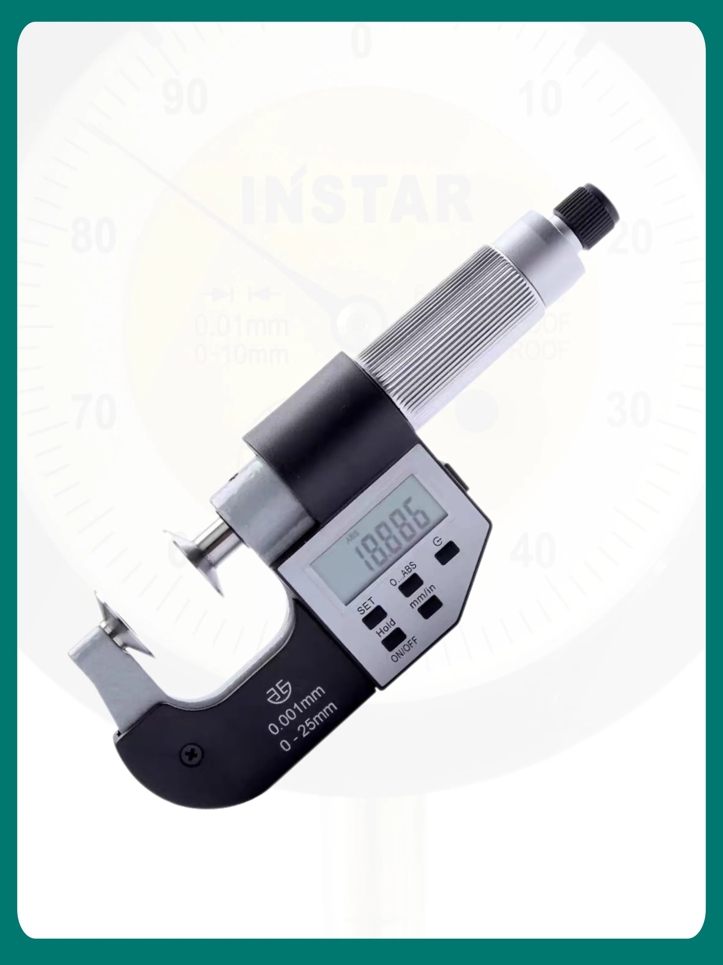 Imagem -05 - Micrômetro Eletrônico Digital do Disco Ip54 Prova 025 mm 0.001 mm 2550 mm 5075 mm 75100 mm Qualidade Industrial Din40050 Iec529