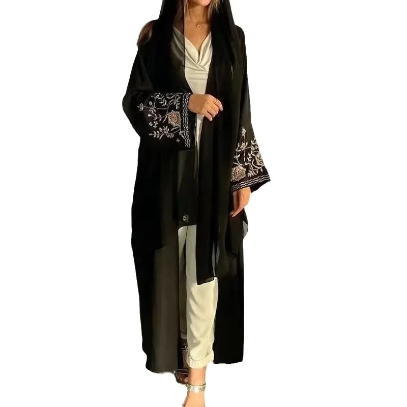 

Ramadan Eid Muslim Women Embroidered Abaya Bat Sleeves Loose Cardigan Robe Modest Vestidos Arabes Dubai Islmaic Luxury Kimono