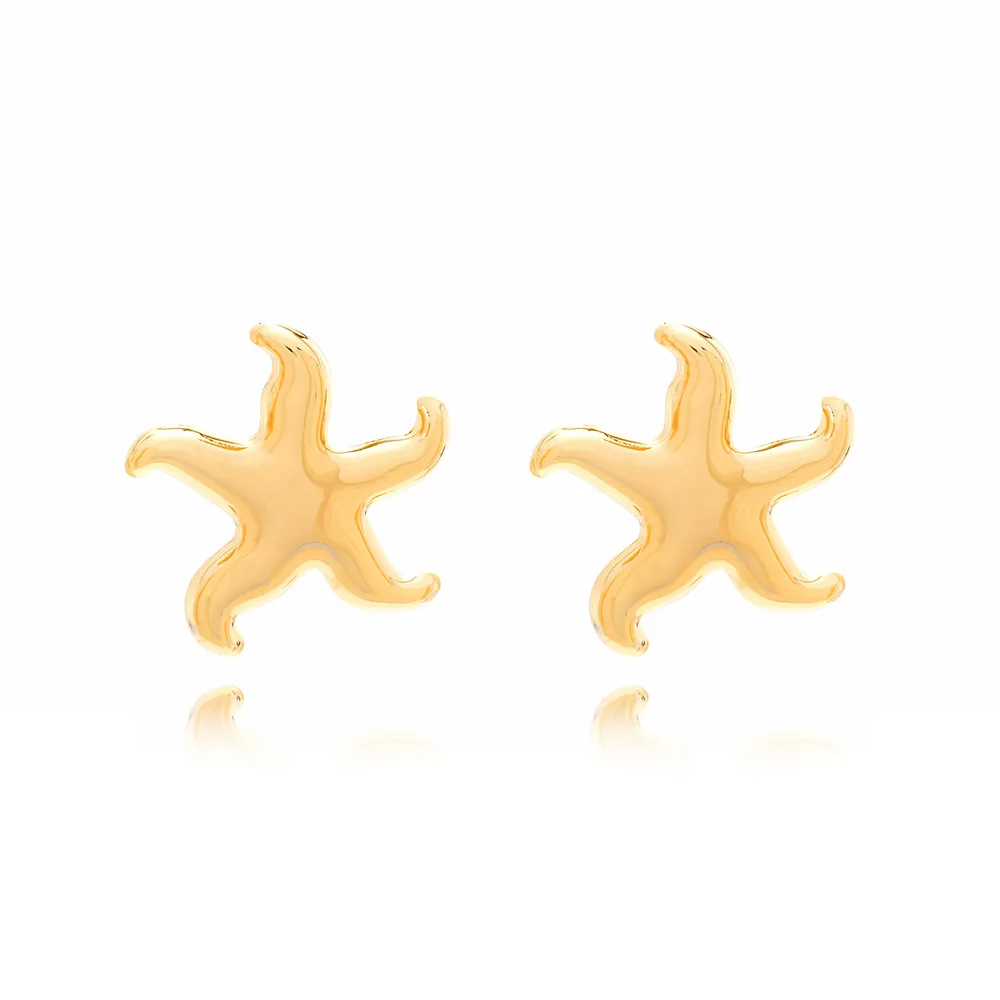 Retro Minimalist Style Metal Star Earrings Fashion Cold Style Texture Star Earrings Women