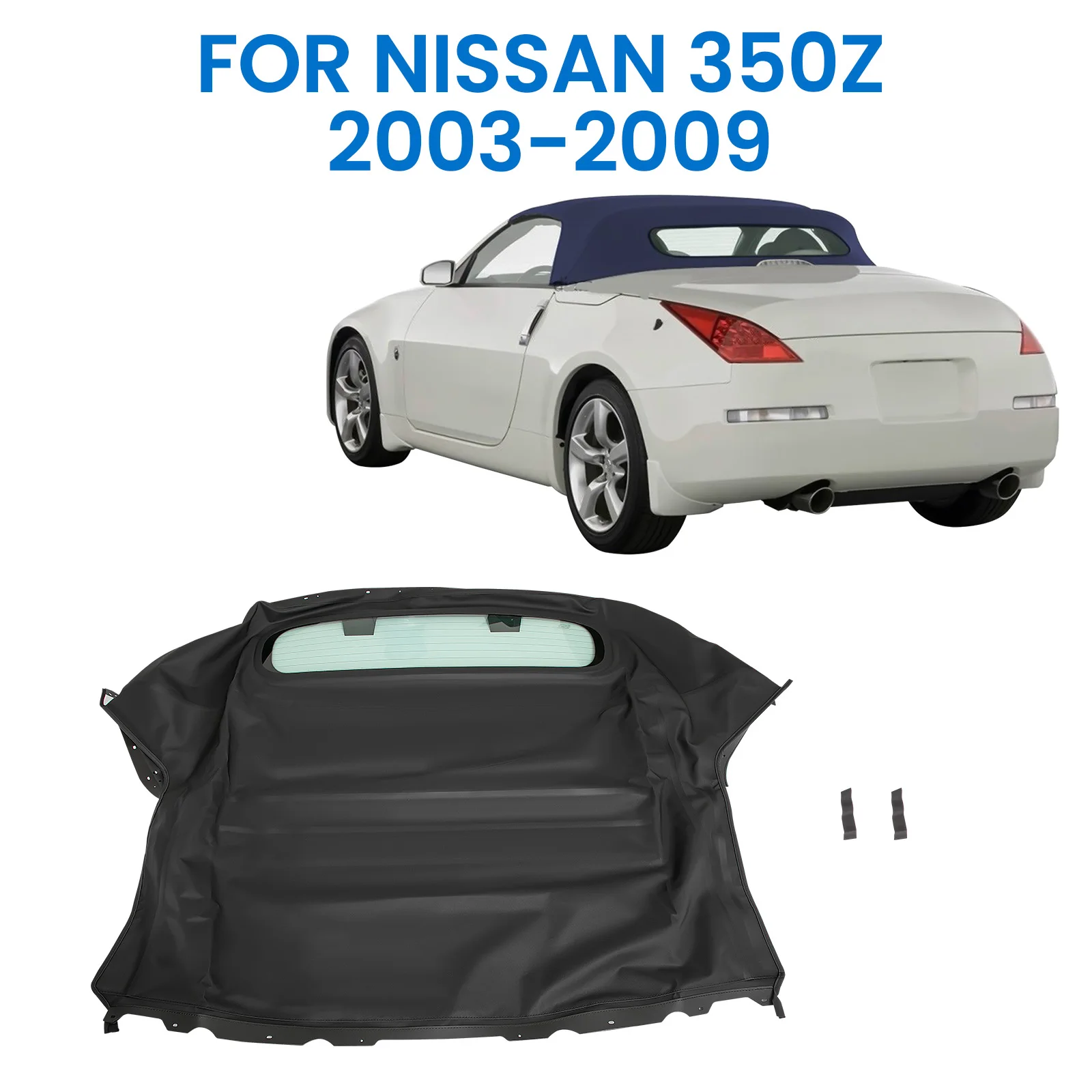 

Convertible Soft Top For Nissan 350z Nis-3493 03-09 Black Top Glass Window 2003 2004 2005 2006 2007 2008 2009