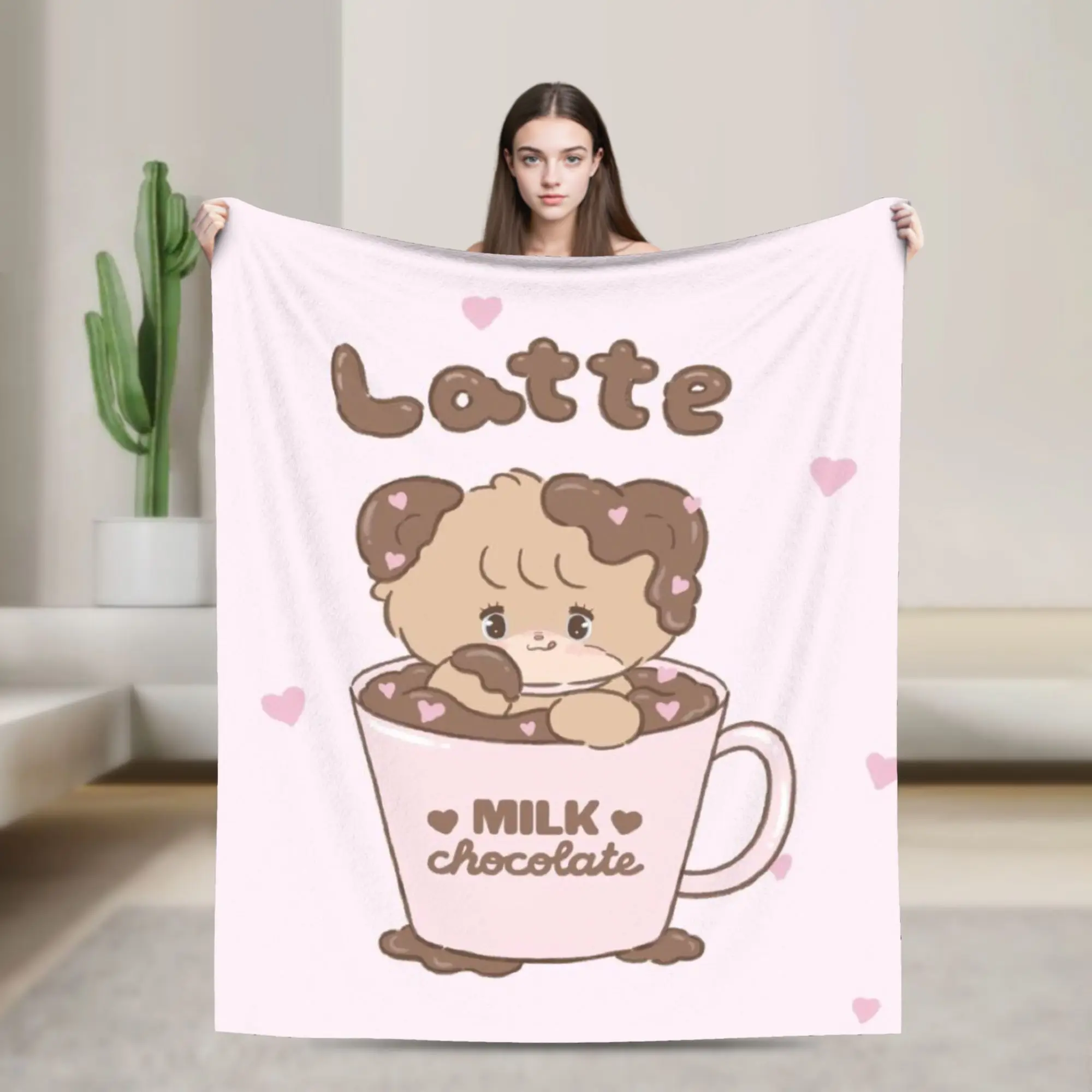 Mikkos Latte Blankets Flannel Lightweight Throw Blanket for Bedding Couch Bedroom Quilt