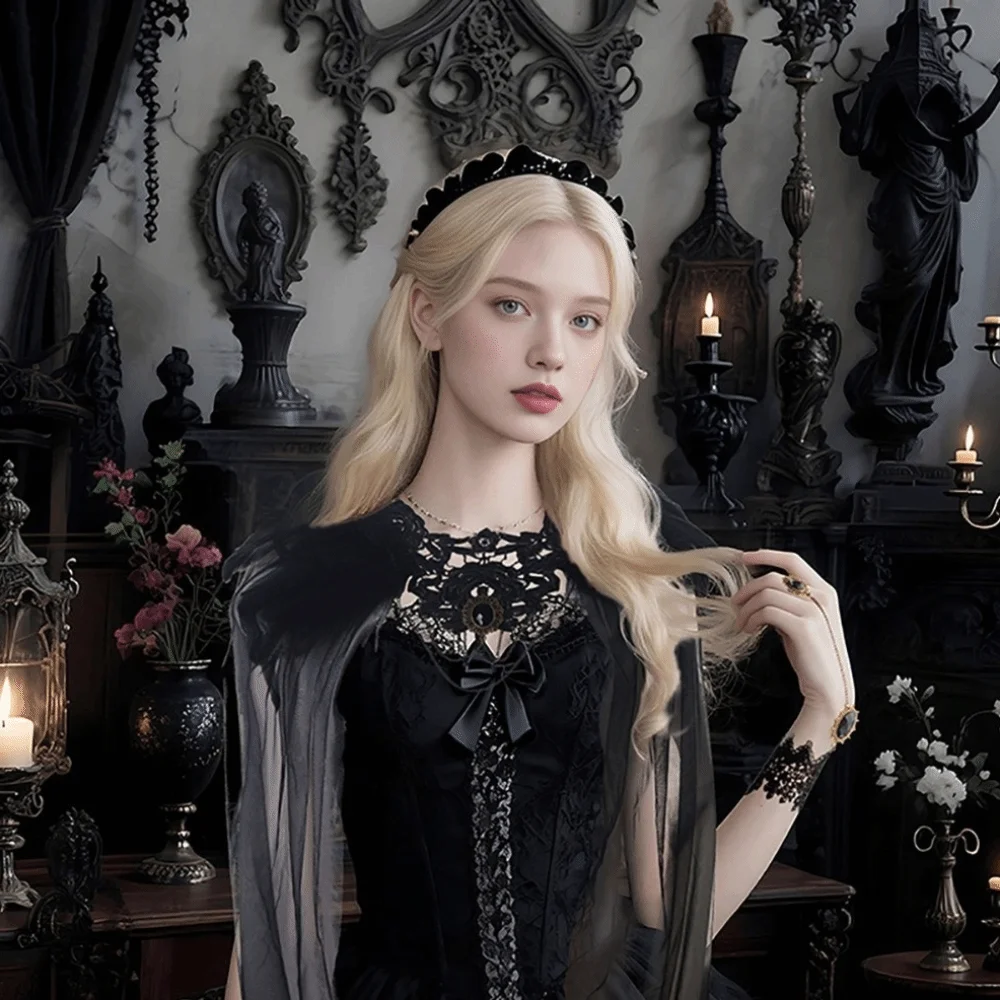 

Creative Gothic Witch Shawl Feather Crystal Halloween Cloak Party Black Tulle Cape Adults