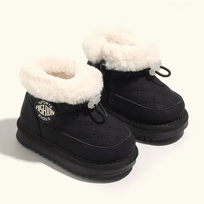 Baby Cotton Shoes Winter Plush Warm Children\'s Short Boots Anti Slip Soft Soles Baby Snow Boots Boys and Girls Casual Shoes