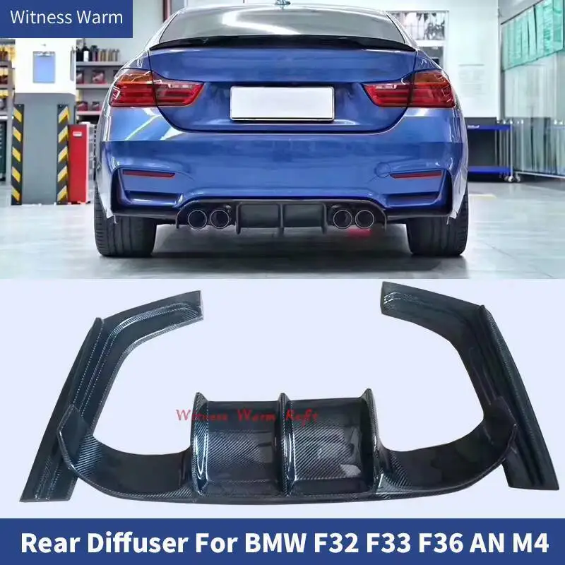 Diffuseur de pare-chocs arrière en fibre de carbone, BMW F32, Série 4, Style V, F32, F33, F36, 435i, 440i, Un pare-chocs figuré, 13-19