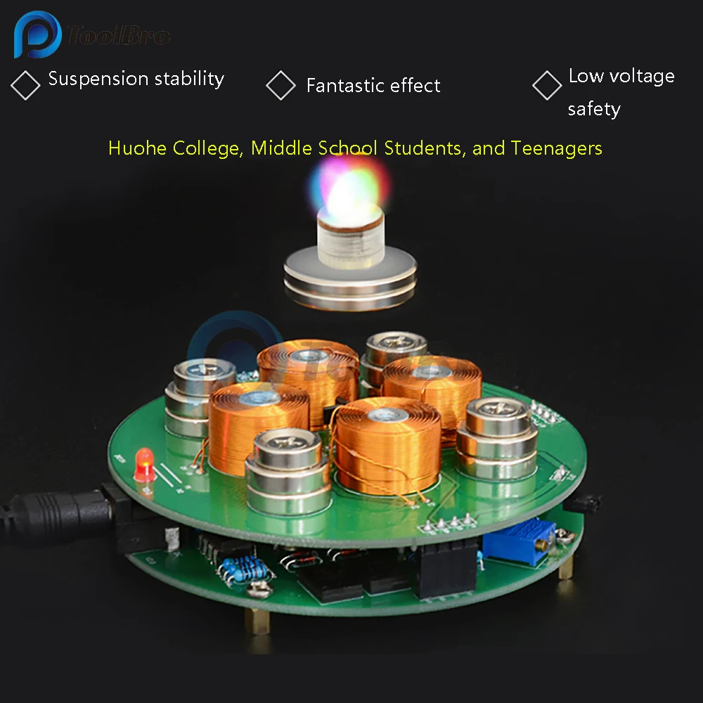 Imagem -02 - Kit de Levitação Magnética Eletrônica Push-down Maglev Brinquedo Criativo Ornamento Faça Você Mesmo Solda Ensino Kit