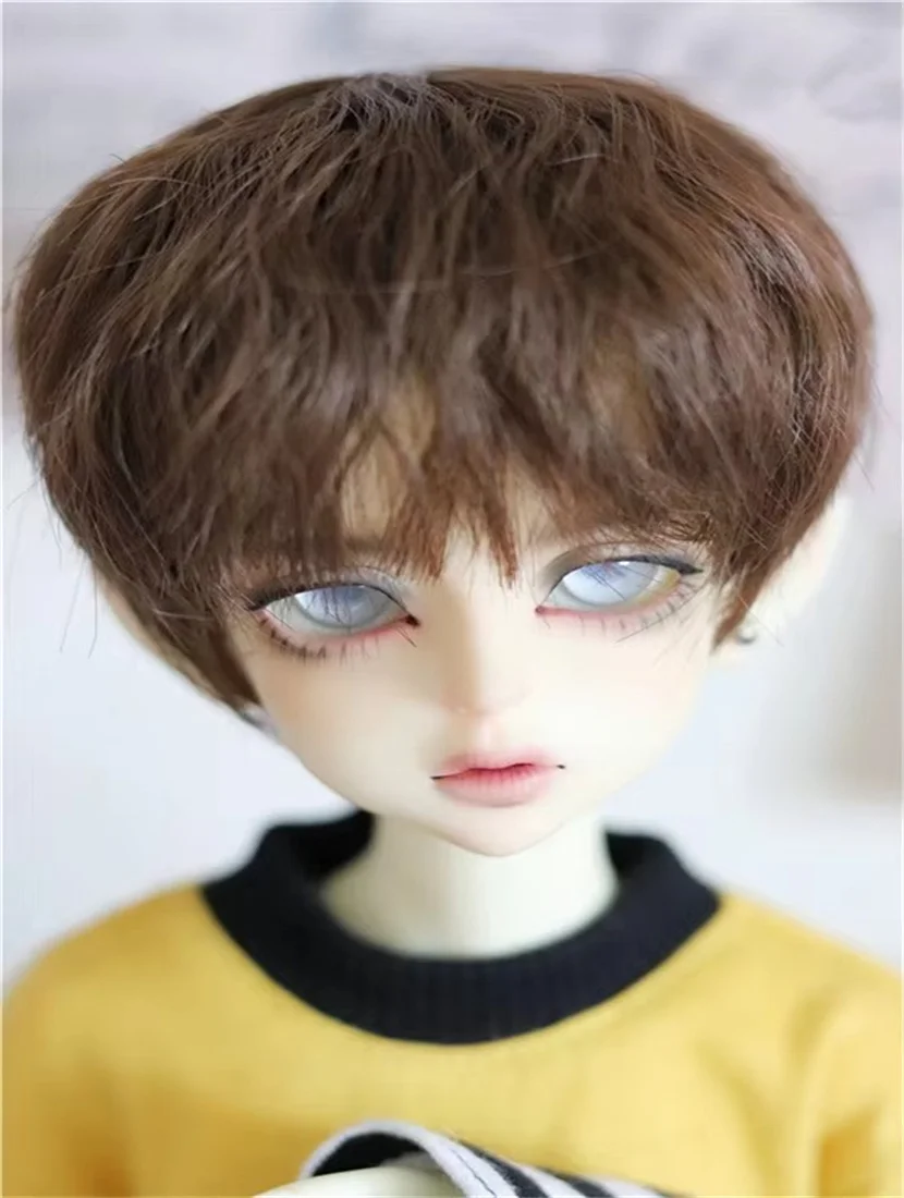 Búp Bê BJD Tóc Giả Thích Hợp Cho 1/3 1/4 1/6 Blythes 1/6 9-10in Thời Trang Mới Đa Năng Micro Cong Nam Tóc Cao Cấp nhiệt Độ Lụa Tóc Giả