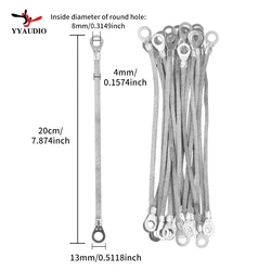 YYAUDIO Premium Tinned copper Braided Wire Easy Installation 200mm Length 8mm Mounting Hole 10PCS 20PCS