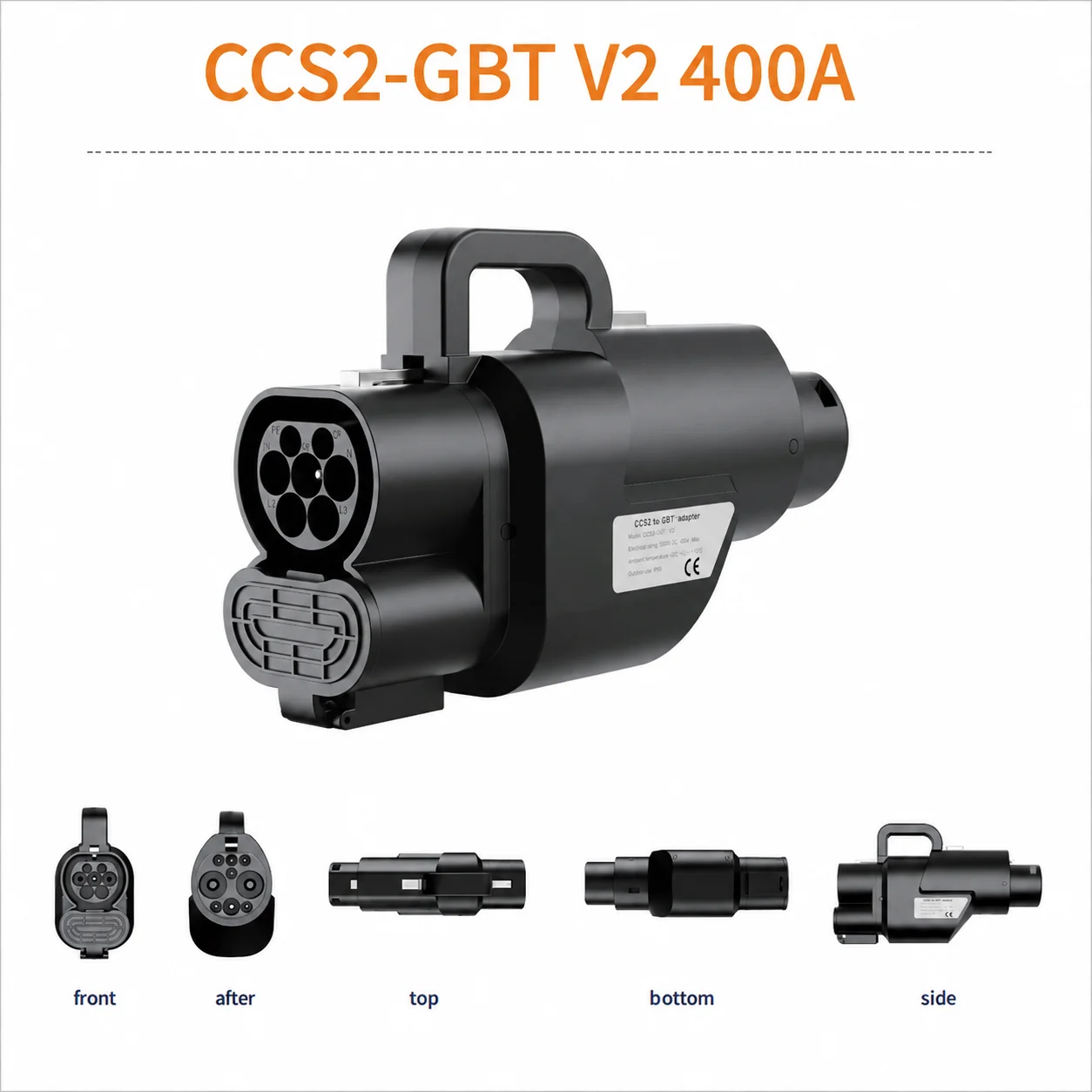 WUFEN APP Updated CCS2 to GBT 400A Adapter APP Function for EV Charging Station CCS2 GB/T Connector 400KW 1000V DC Adapter