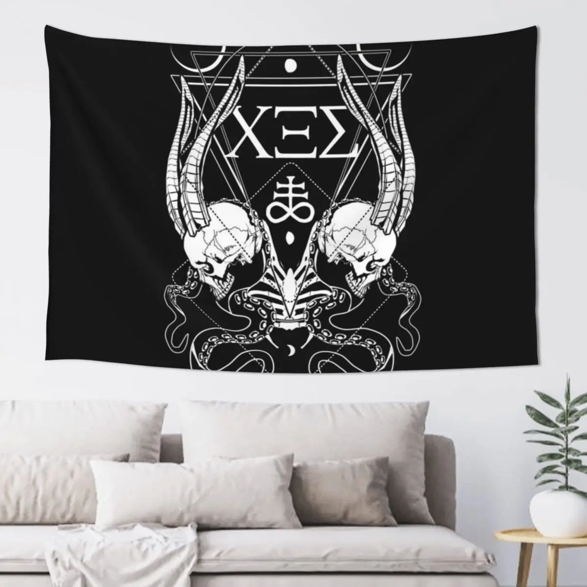 

ΧΞΣ (666) the Number of the Beast Tapestry Home Decorations Aesthetic Room Decorations Cute Room Things Tapestry