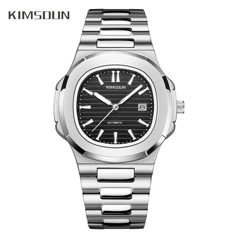 Top brand Automatic Watch for Men Round Dial Fashion Luxury Wristwatch Male With Stainless Steel Mechanical Clock Dropshipping