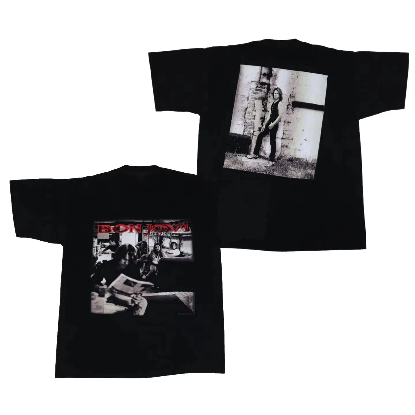 تي شيرت زلق عندما رطب بعناية زلق ألبوم روك بون جوفي روك تي شيرت طبقة أساسية من القطن الخالص للرجال والنساء