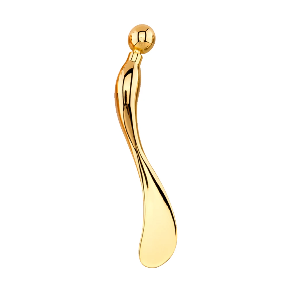 

Elegant Zinc Alloy Cream Reusable Beauty Tool For Eye Fatigue Relief Massage Golden Metal Makeup Cream Application Zinc