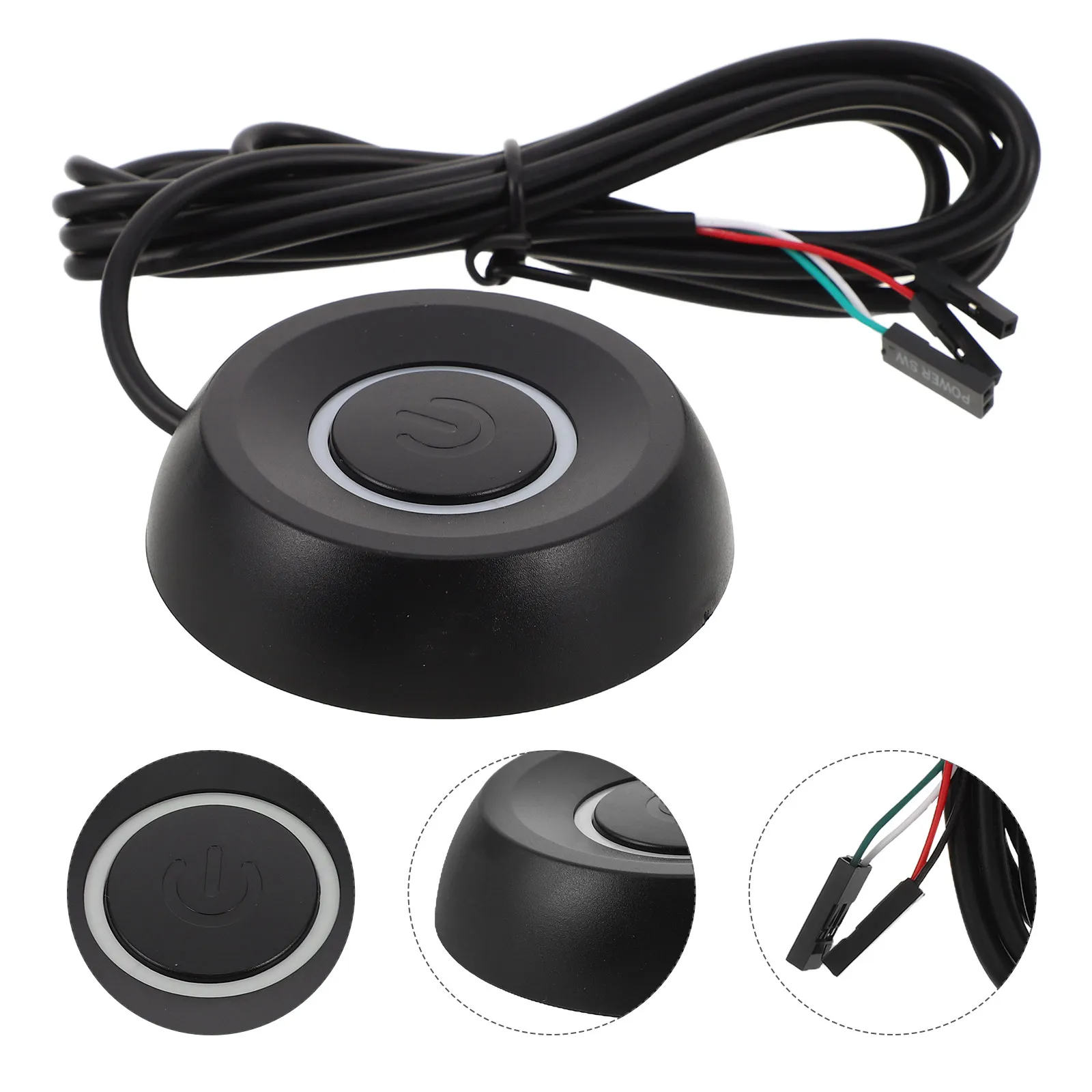 External Pc Power Button Metal Easy Installation Replacement Push Button Power Control 2M Extension Cable for Atx Motherboard