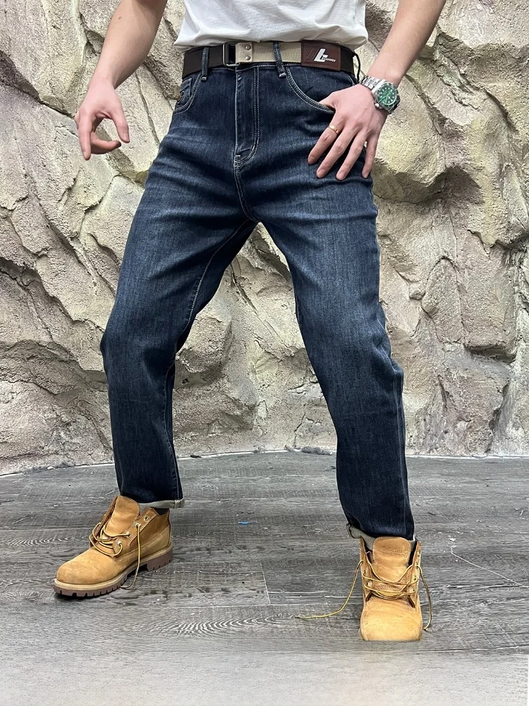 

Waed Slim Fit Men's Denim Jeans Trendy Casual Cotton Blend Stretchy Fall Season Breathable Comfortable mid Waist