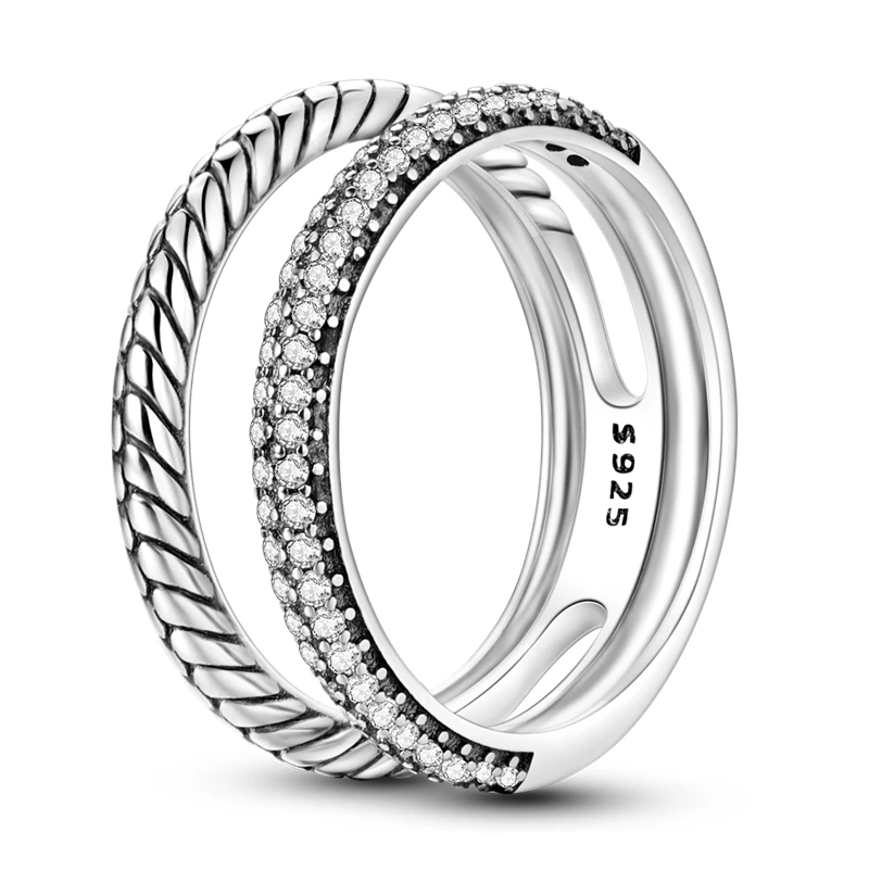 Women's 925 Silver Geometric Star Zircon Ring, Romantic Gift