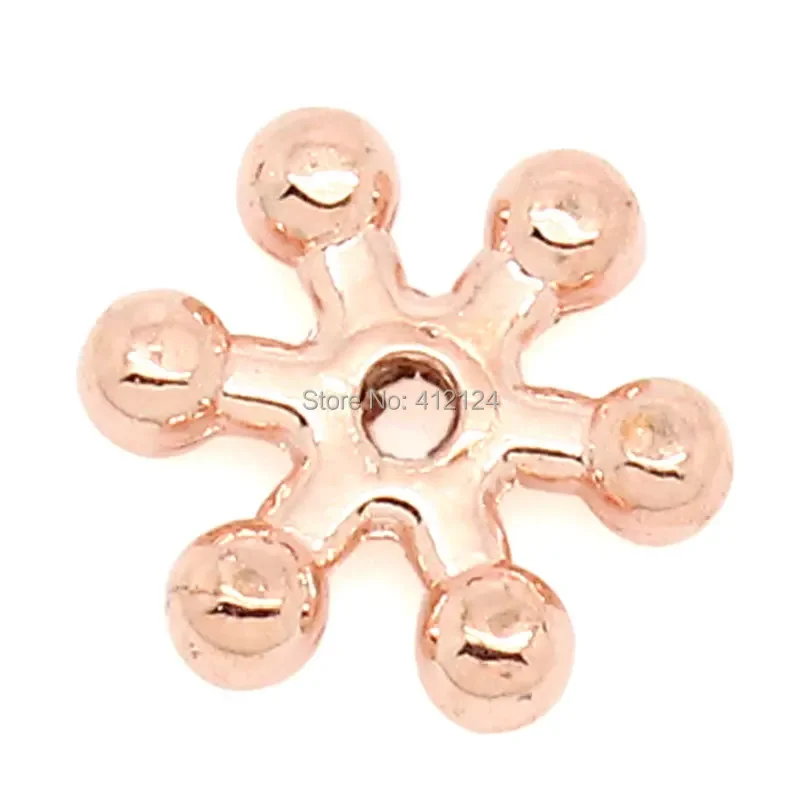 3000Pcs Charms Spacer Beads Snowflake Fashion Jewelry Rose Gold 8mmx7mm