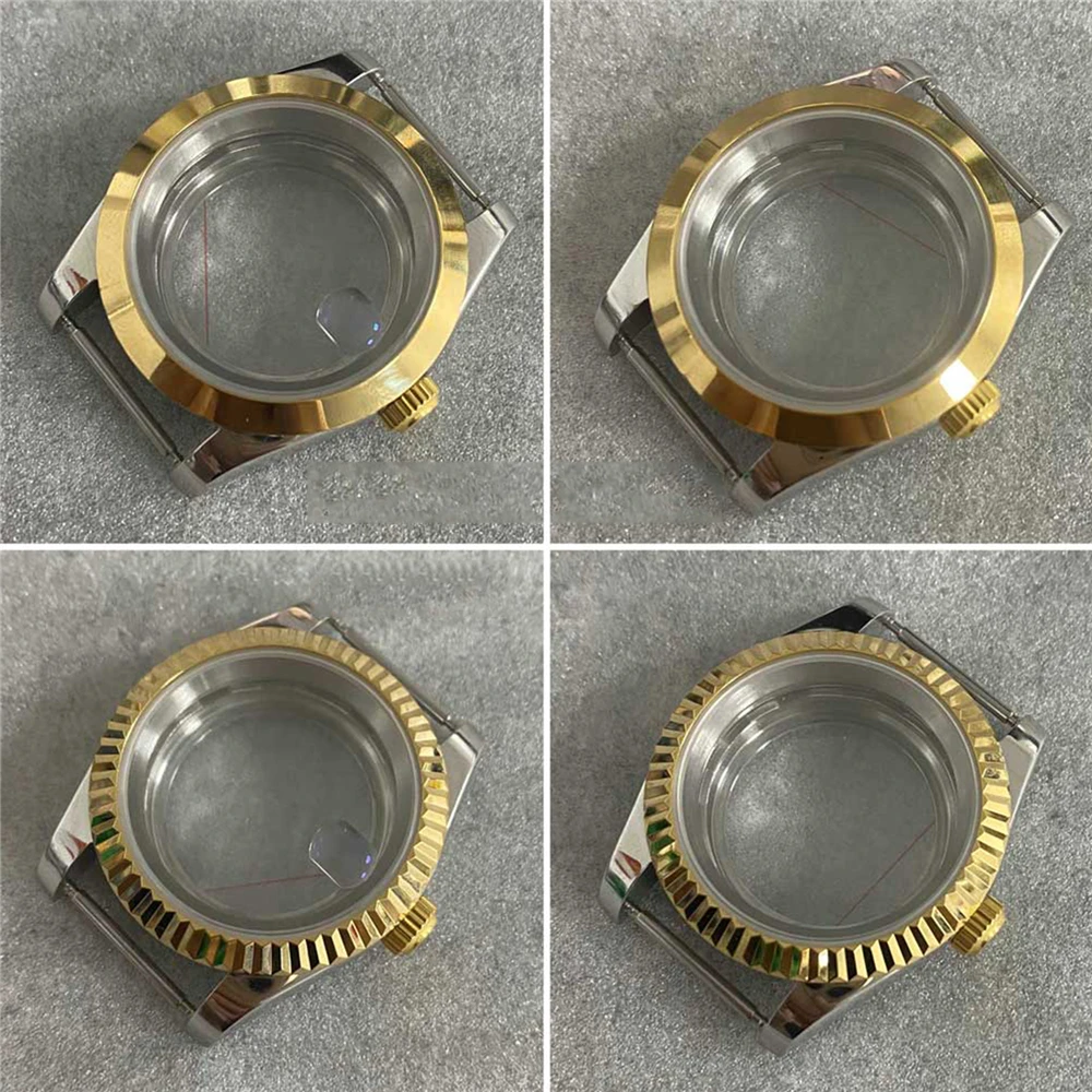 39Mm Oyster Perpetual/Fluted Bezel Case Sapphire แก้วโปร่งใสปกหลังชายนาฬิกากลไกสำหรับ NH35/NH36การเคลื่อนไหว