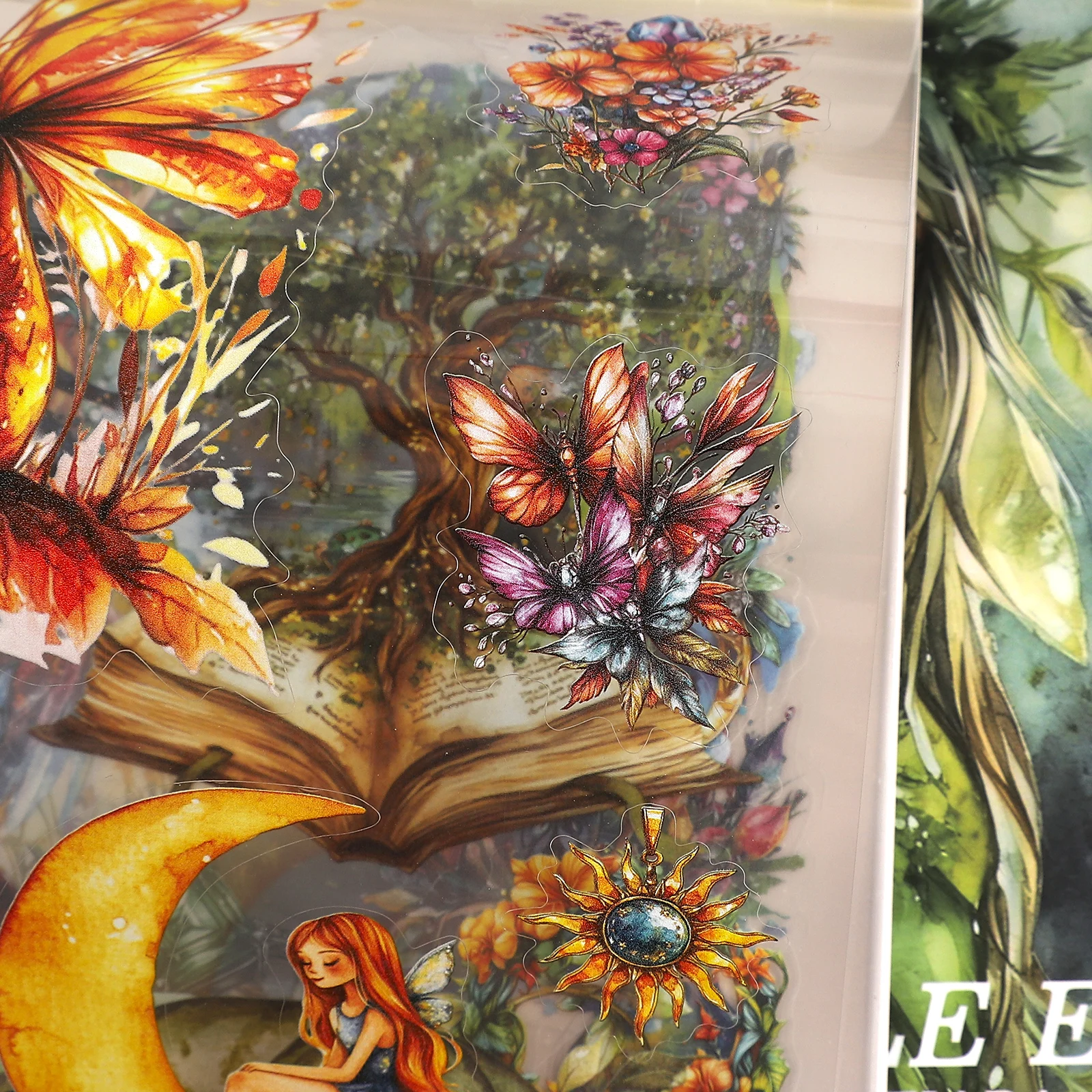 Vintage Fairy Tale Forest Plant Elf Butterfly Landscape PET Sticker Book Creative DIY Journal Material Collage Stationery