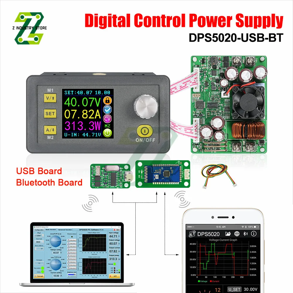 

DPS5020 Constant Voltage Current DC DC Step-down Communication Bench Power Supply Buck Voltage Converter Voltmeter 50V 20A