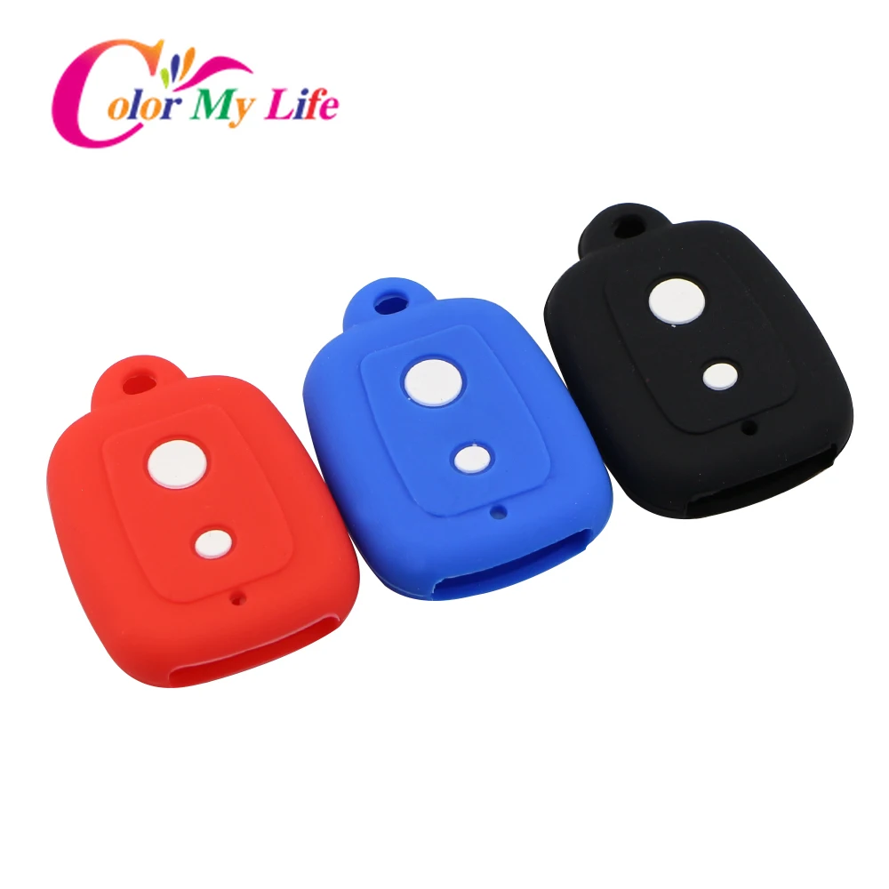 2Buttons Silicone Car Key Cover Case Set Protection Skin Shell Bag Fit for PERODUA Alza Viva Myvi Remote Key Holder