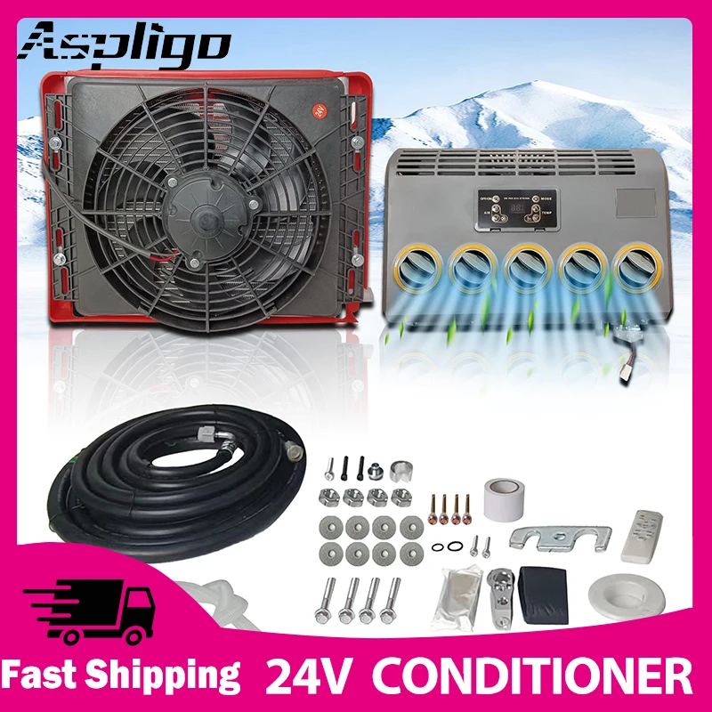 

CA US 24V Electric Air Conditioner Agricultural Harvester Split Air Conditioning for Automobile Excavator Baler Tractor Truck
