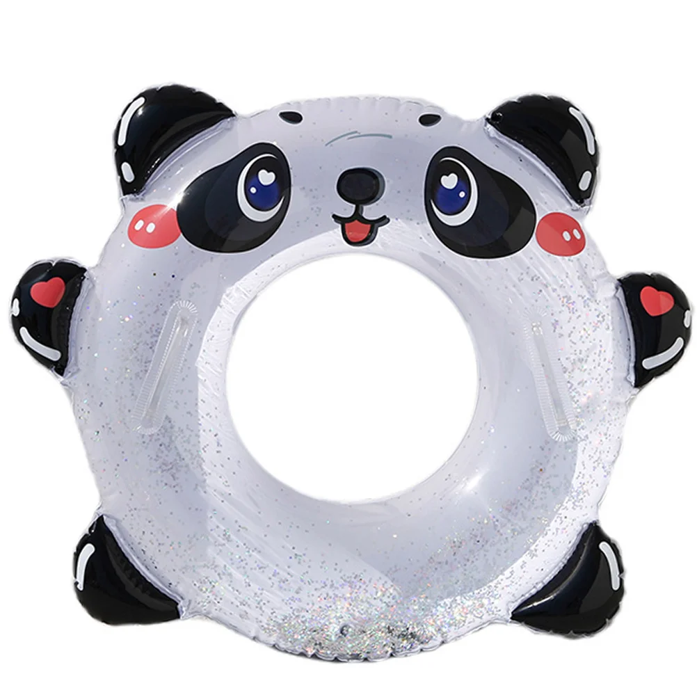 

Childrens Toys Panda Swimming Ring Handle Float Water Tube with Sequins 70CM Kid PVC Inflatable Baby
